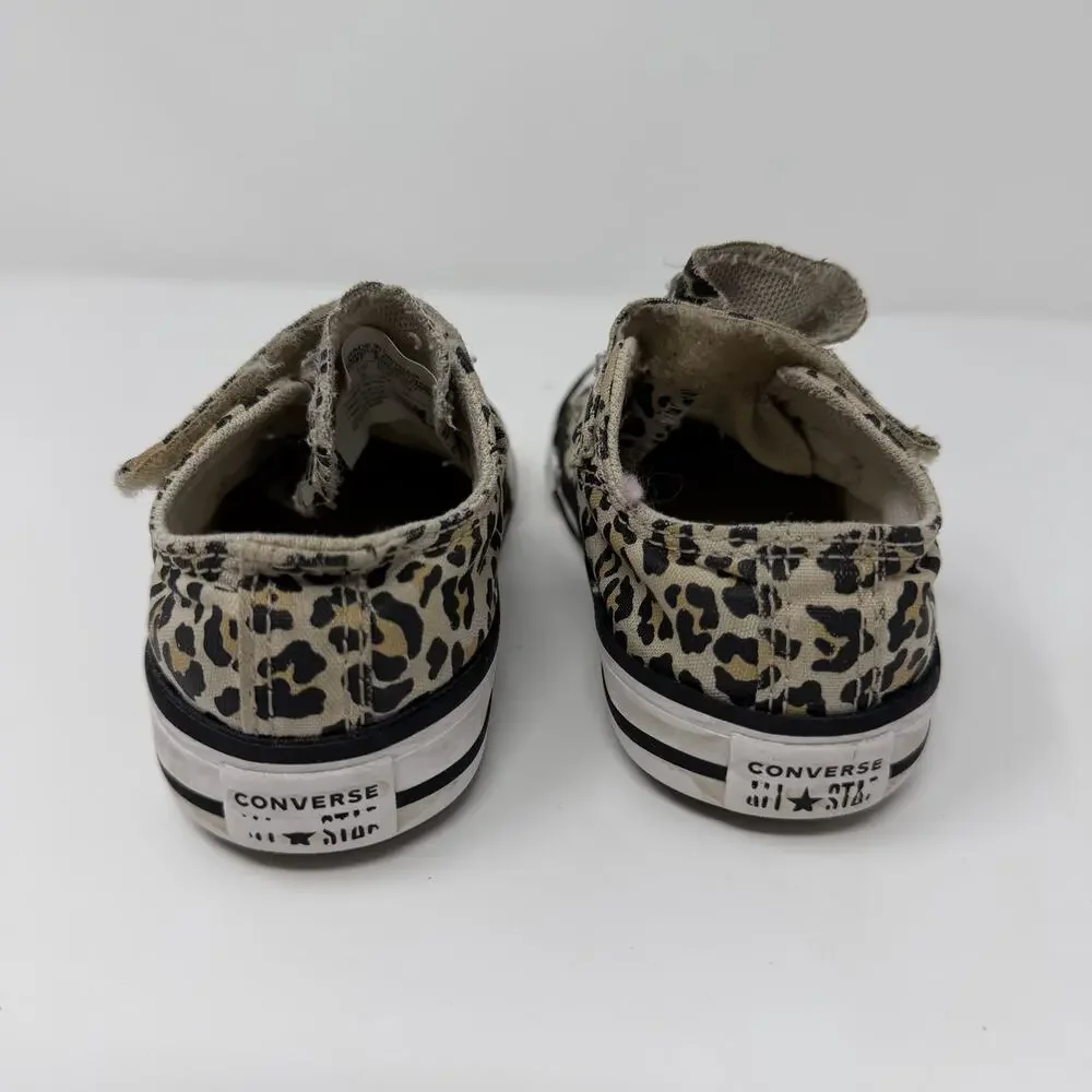 Converse All Star Leopard Print Toddler Sneakers Hook Loop Toddler Size 6